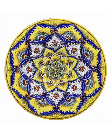 Decorative ceramic plate "Peacock feathers" 500120053-01