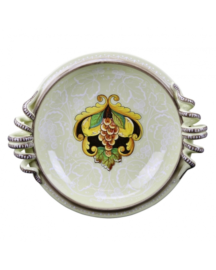 Decorative ceramic plate with handles "Macrame" series 500120030-01