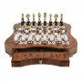 Exclusive chess set "Arabesque large" 600140106 (black/white color, board with drawer) - photo 3