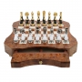 Exclusive chess set "Arabesque large" 600140107 (black/white color, gold/silver plated, board with drawer) - photo 3