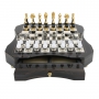 Exclusive chess set "Arabesque large" 600140108 (black/white color, gold/silver plated, board with drawer) - photo 3