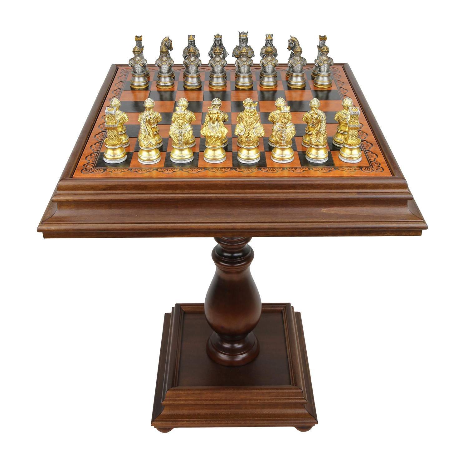 bemanning Grootte Bevriezen Exclusive handmade chess set "Medieval" 600140259 (gold/silver plated,  chess table)