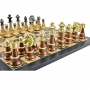 Exclusive chess set "Staunton Extra" 600140025 (brass/beech, leather board) - photo 2