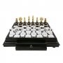 Exclusive chess set "Staunton Extra" 600140057 (black/white color, marble top board) - photo 3