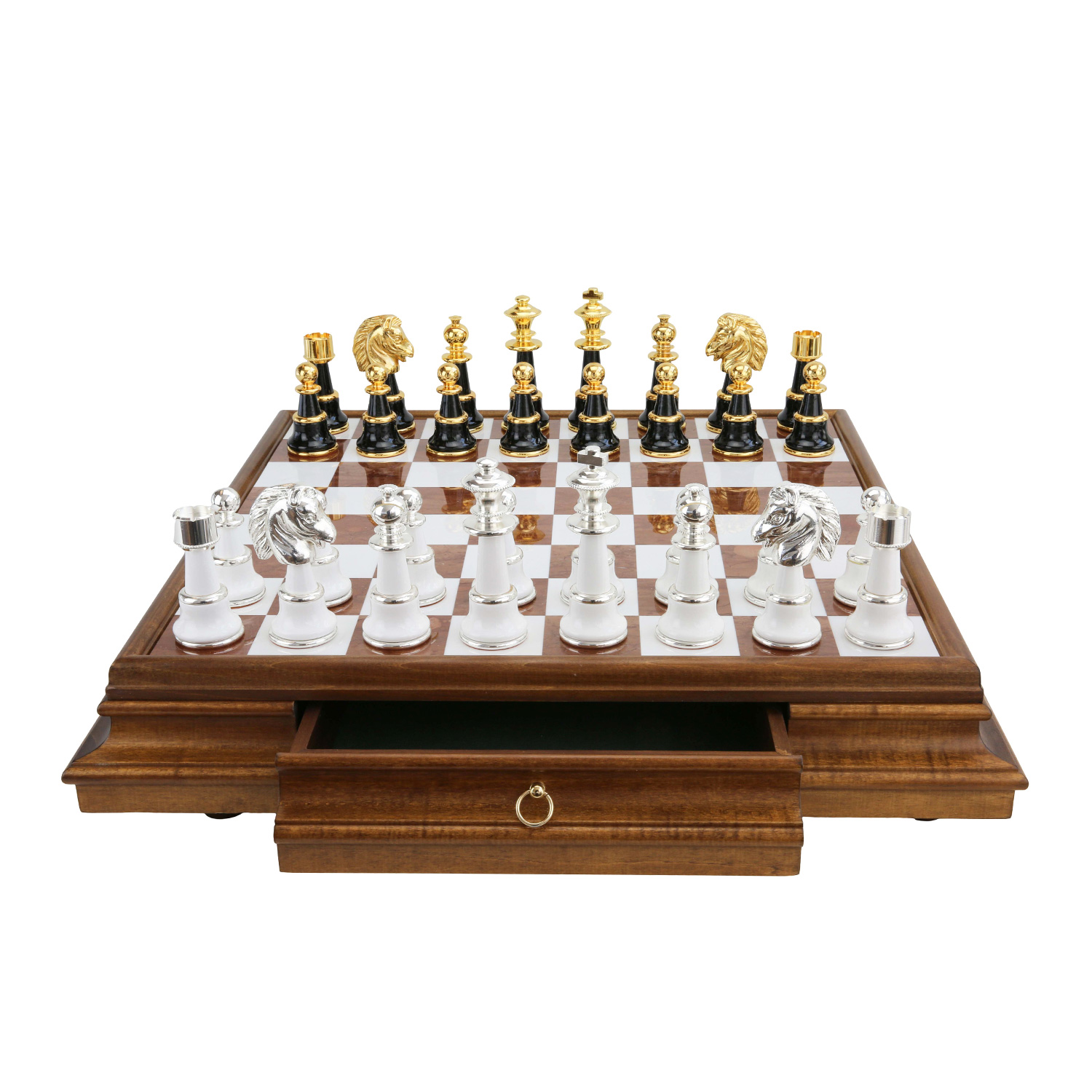 ARNO - 4.75 Chess Set with Black and White Board