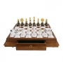 Exclusive chess set "Staunton Extra" 600140062 (black/white color, marble top board) - photo 3
