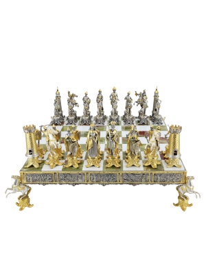 Luxury handmade chess set Genghis Khan vs Muscovites 600140002