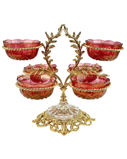 2-tier stand with crystal vases Baroque 600040048-1