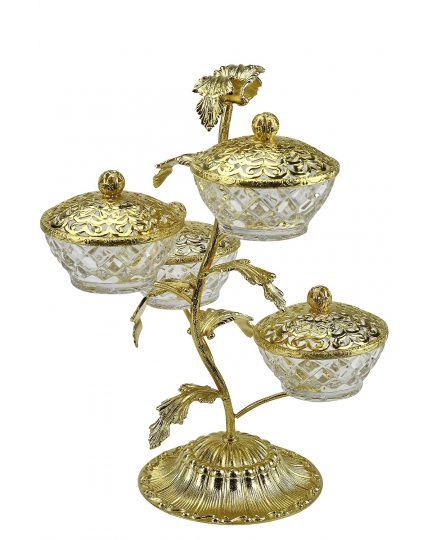 2-tier stand with crystal vases "Stalk" 600040043-1