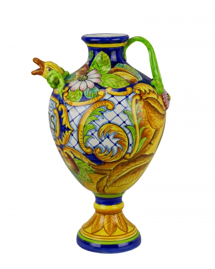 DECORATIVE AMPHORA with one handle and a duck shaped spout 0095 H36 cm