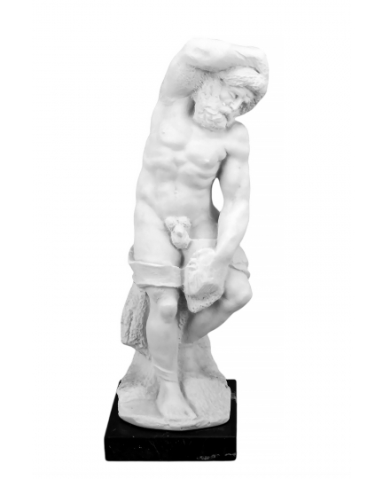 Bearded slave by Michelangelo marble statuette 600030092-1