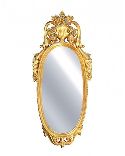 Oval mirror in decorated frame 300070078-01
