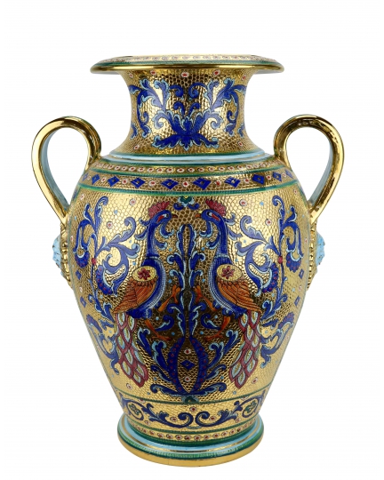 LARGE URN №2 with two handles in the style of Byzantine mosaics H73cm from the "Gold&Azure" series
